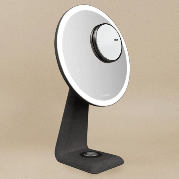 Espelho Preto com Aumento 10x com Led Essencials